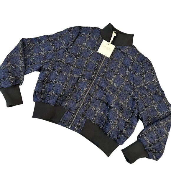 Marled Jackets & Blazers - Marled NWT Navy and Black Glitter Bomber Jacket Size XL
